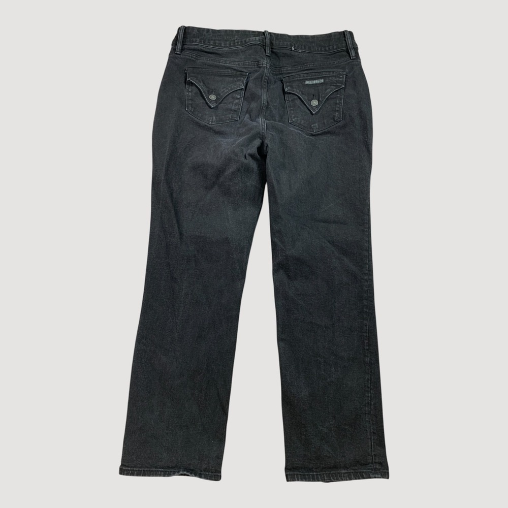 Hudson Jeans Womens 14 34x28 Black Mid Rise Slim Straight Stretch Comfort Denim
